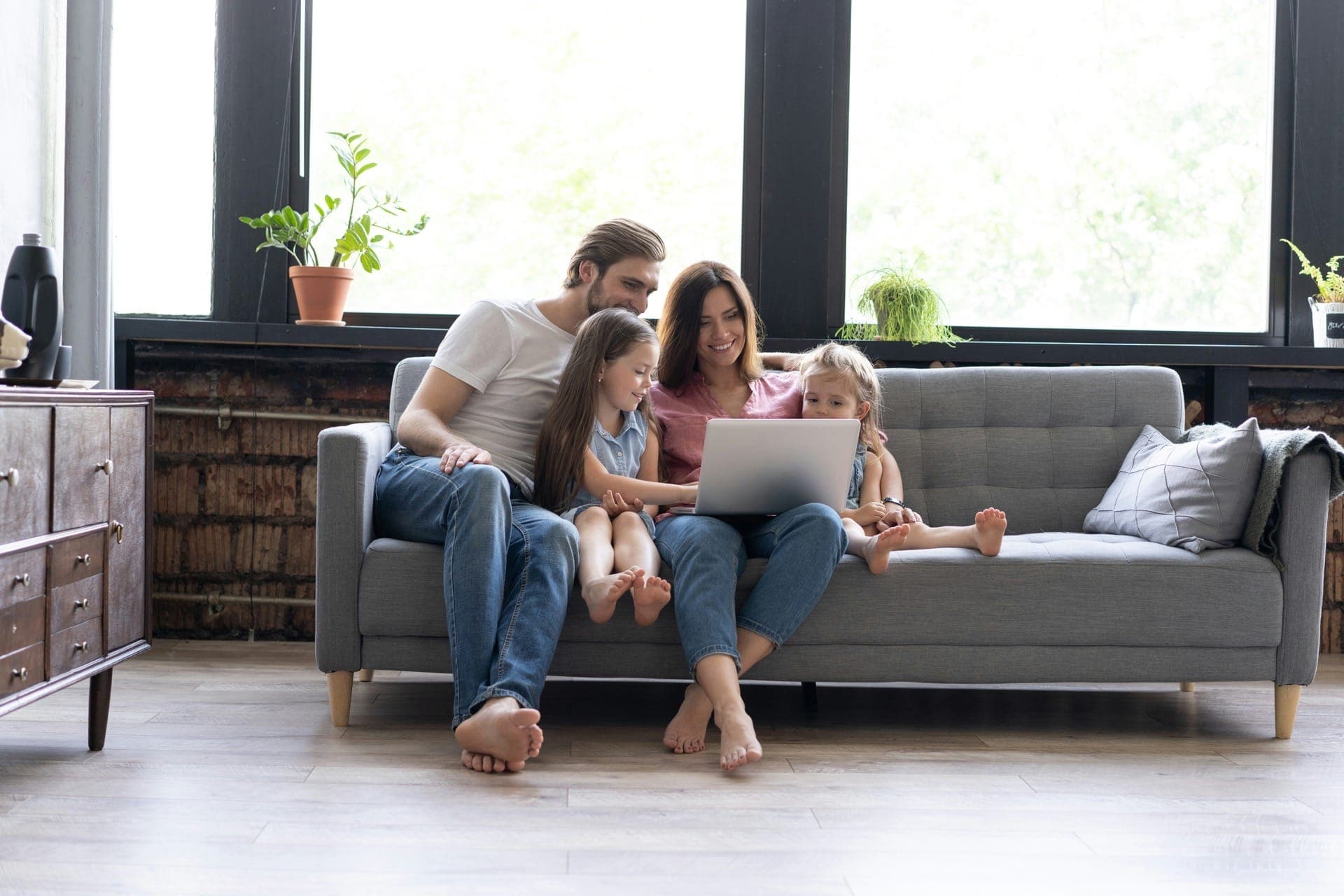 Family planning their home purchase